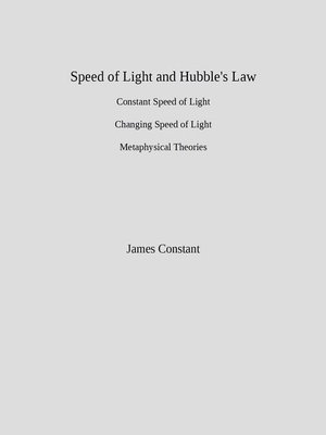cover image of Speed of Light and Hubble's Law